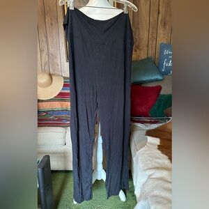 Women's Black Lounger Pants with Fold Over Waist, size 2X (18W-20W)